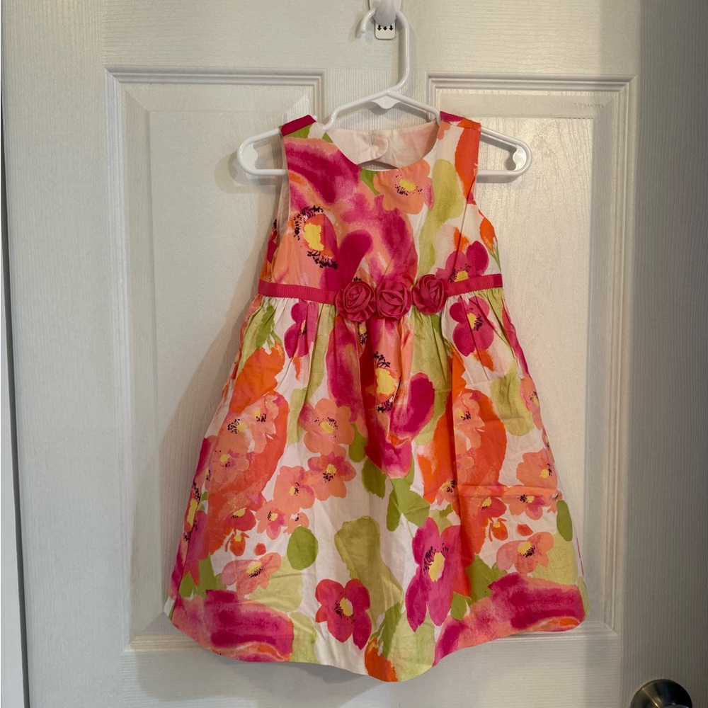 Gymboree Floral Dress with Pink and Orange Blooms